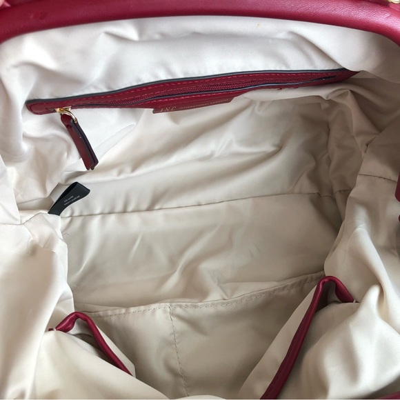 INC International Concepts KJ Framed Satchel,  Berry Red - Picture 6 of 10